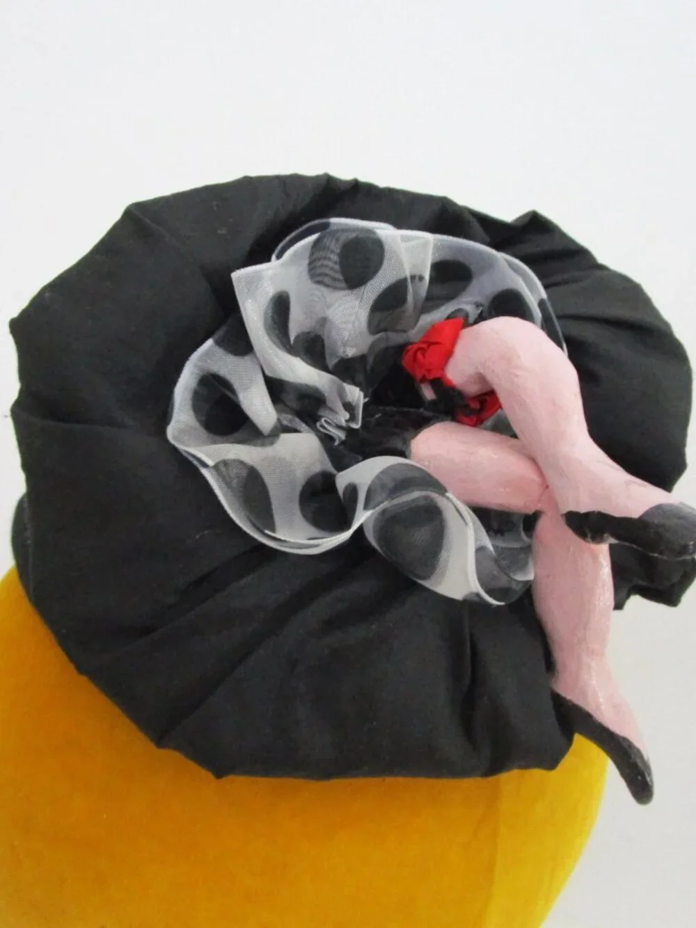 Cancan Steampunk Percher Whimsy Hat Red Roses Moulin Rouge